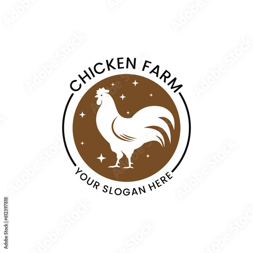minimalist chicken farm vector suitable for company logos