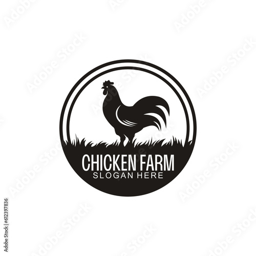 minimalist chicken farm vector suitable for company logos