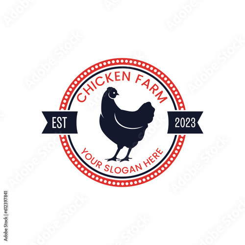 minimalist chicken farm vector suitable for company logos