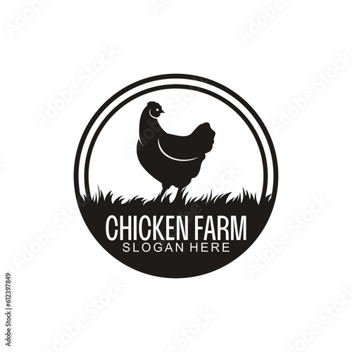 minimalist chicken farm vector suitable for company logos