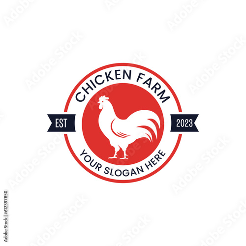 minimalist chicken farm vector suitable for company logos