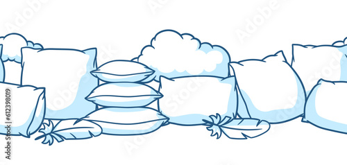 Pattern with pillows. Accessories for sleeping and bedding.