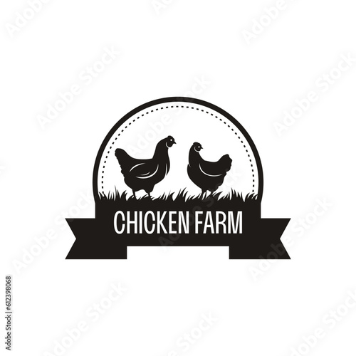minimalist chicken farm vector suitable for company logos