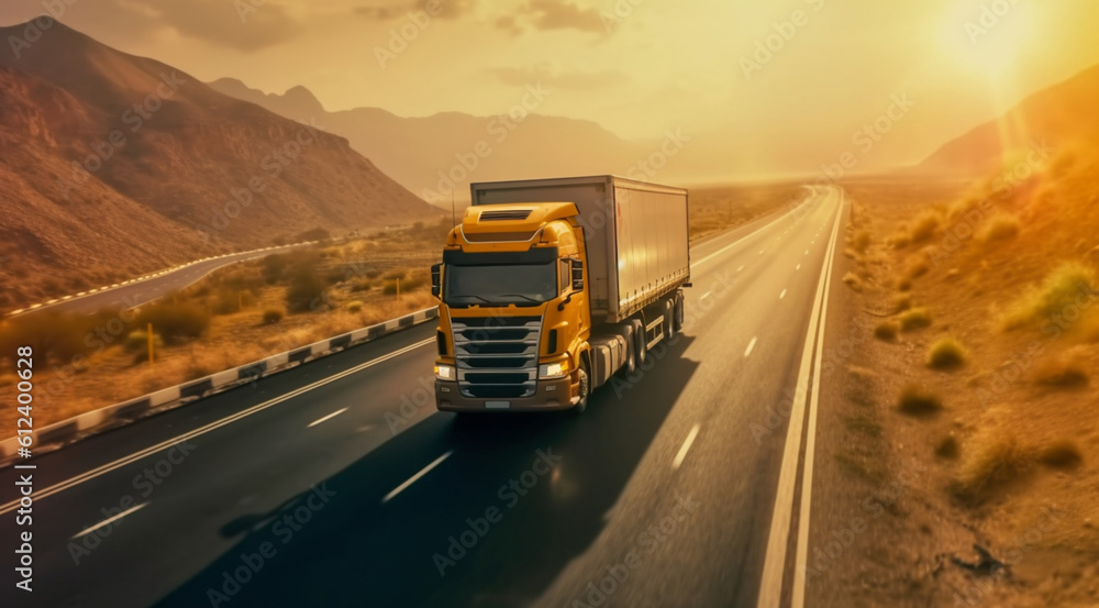 truck on the highway generativa IA