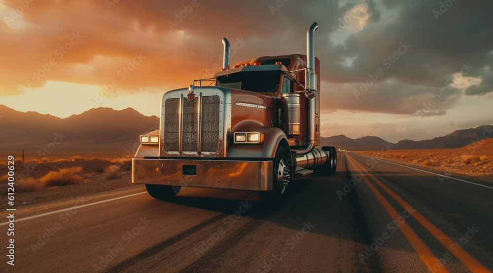 truck on the highway generativa IA truck on the highway generativa IA