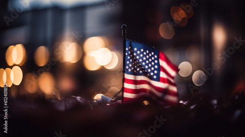 American Flag, Concept National holidays, 4th of July Memorial or Independence day, Generative AI.