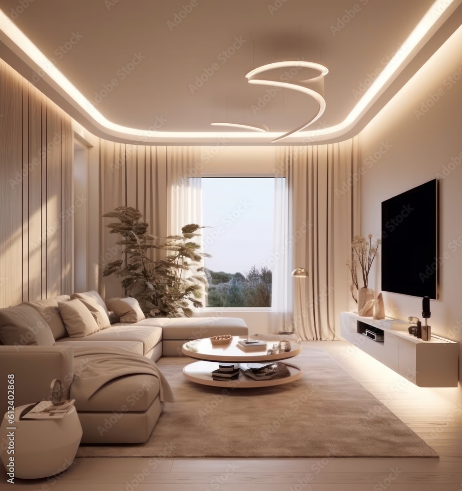 Upscale living space detailing high-end furniture in a designer loft.. Upscale living space detailing high-end furniture in a designer loft..