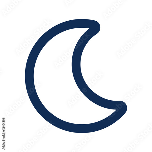 half moon outline color icon