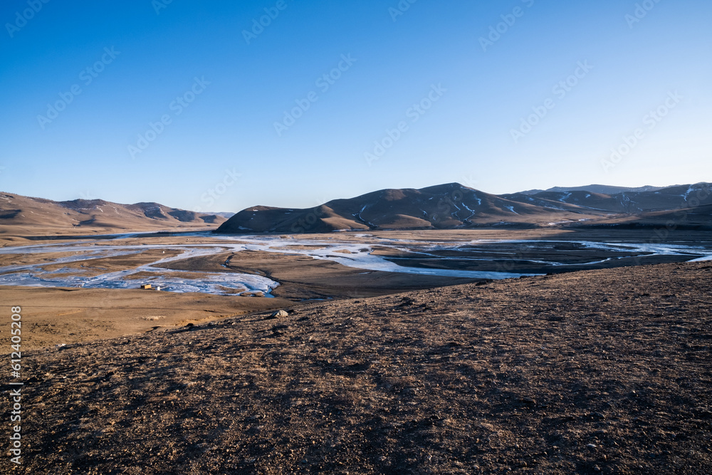 Orkhon River view from Monument for the Mongol States, Kharkhorin city, Mongolia Orkhon River view from Monument for the Mongol States, Kharkhorin city, Mongolia