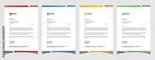 Professional corporate company business colourful letterhead template design with a4 size stationary item modern letterhead.