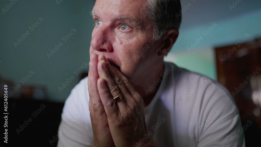 Depiction of Middle-Aged Man Covering Face in Shame, Displaying Despair and Solitude struggling with problems and worry Depiction of Middle-Aged Man Covering Face in Shame, Displaying Despair and Solitude struggling with problems and worry