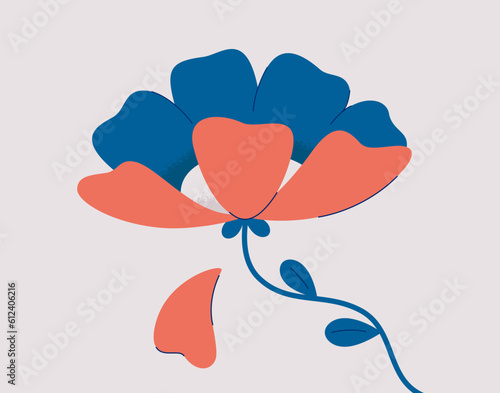 Fading flower loses its petals. Withering bloom as a symbol of menopause or depression. Mental health problems concept. Females healthcare and hormone level. vector illustration