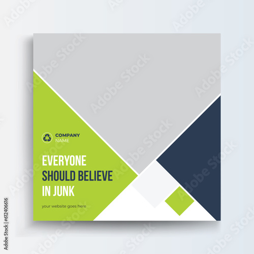 Junk Removal Company social media post web banner template, Promotion Post and Story Social Media Template design.