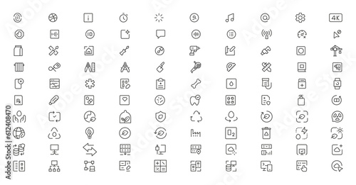 Mega set of icons in trendy line style. ui ux, ecology, real estate, transport, Business, ecommerce, finance, accounting. Big set Icons collection. Vector illustration