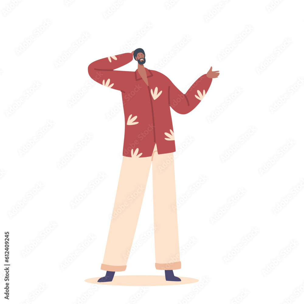 Bewildered African Man Scratching His Head In A State Of Confusion, Reflecting His Puzzled State Of Mind Or Uncertainty Bewildered African Man Scratching His Head In A State Of Confusion, Reflecting His Puzzled State Of Mind Or Uncertainty