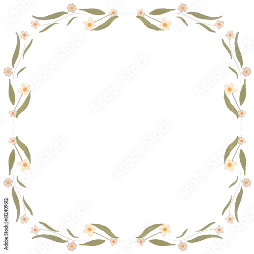 watercolor chamomile flower wreath