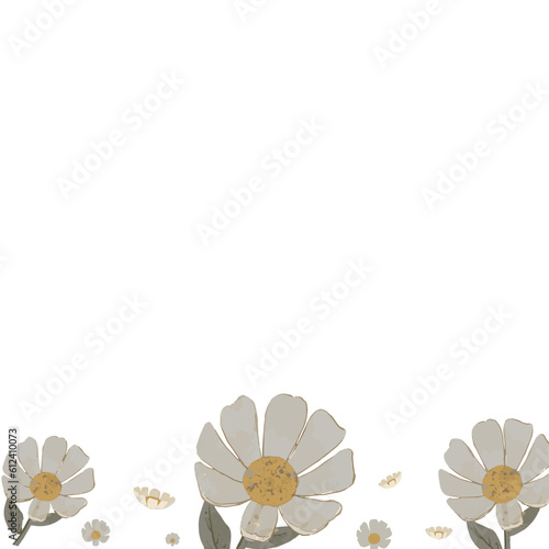 watercolor chamomile flower wreath