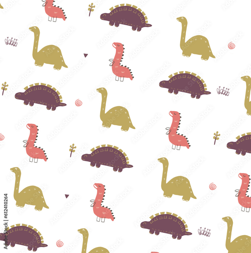 Fototapeta premium set of cartoon dinos