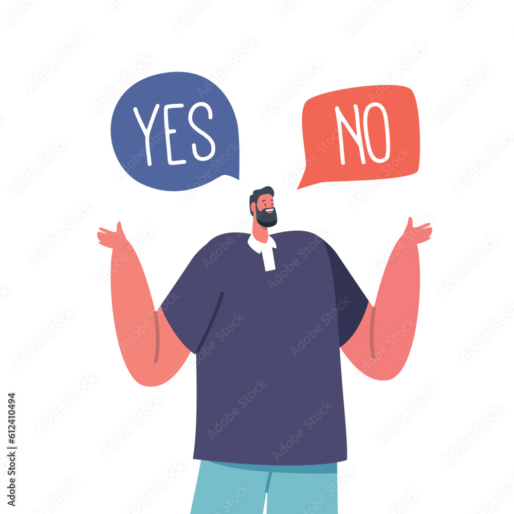 Character Making Decision, Contemplating Options And Selecting Between Yes Or No Choices, Utilizing Personal Judgment Character Making Decision, Contemplating Options And Selecting Between Yes Or No Choices, Utilizing Personal Judgment