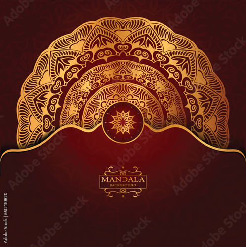 Golden color mandala art
