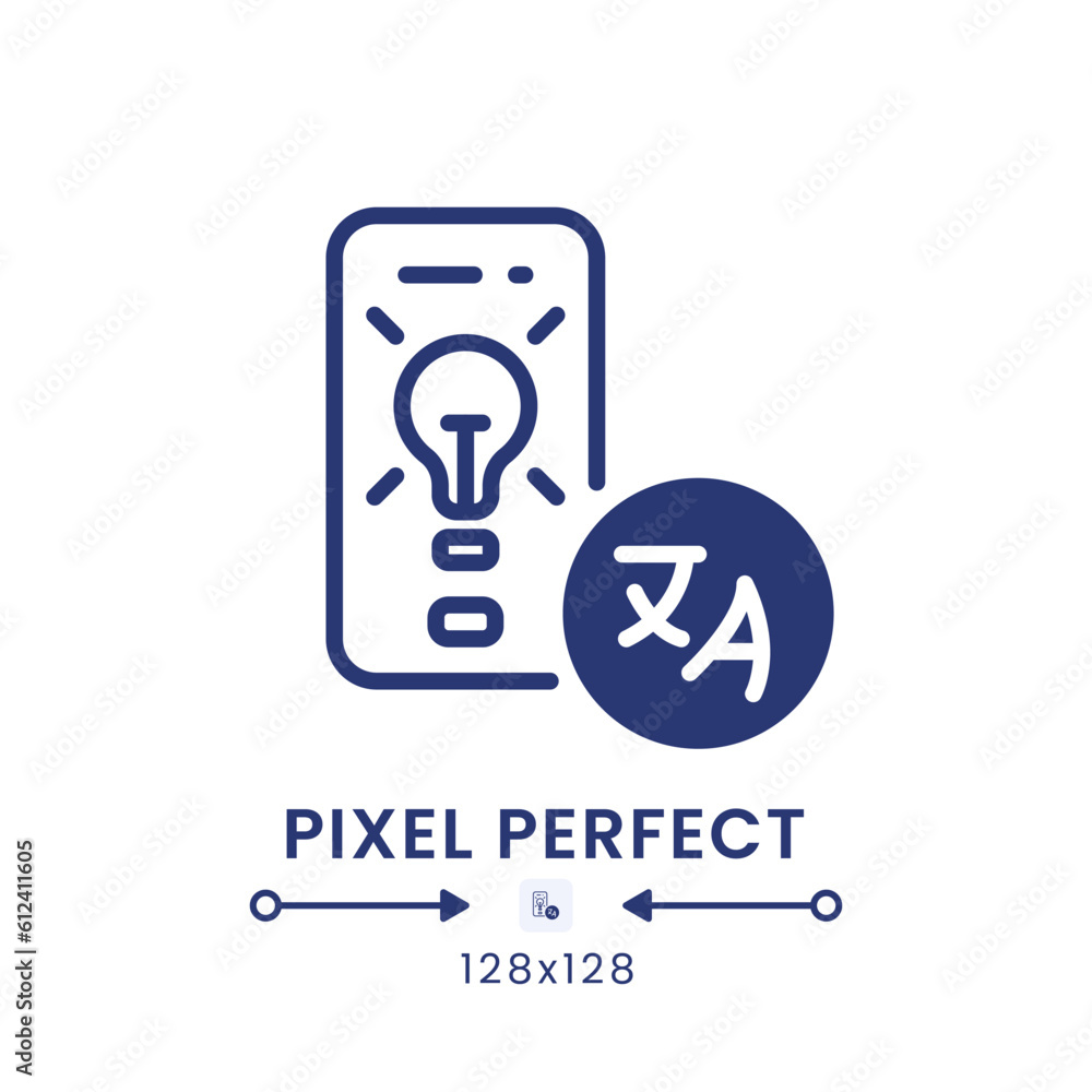 Language Learning app black solid desktop icon. Educational software. Grammar skills. Pixel perfect 128x128, outline 4px. Silhouette symbol on white space. Glyph pictogram. Isolated vector image Language Learning app black solid desktop icon. Educational software. Grammar skills. Pixel perfect 128x128, outline 4px. Silhouette symbol on white space. Glyph pictogram. Isolated vector image