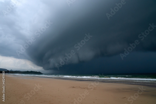 Stormy sky at  the beach.