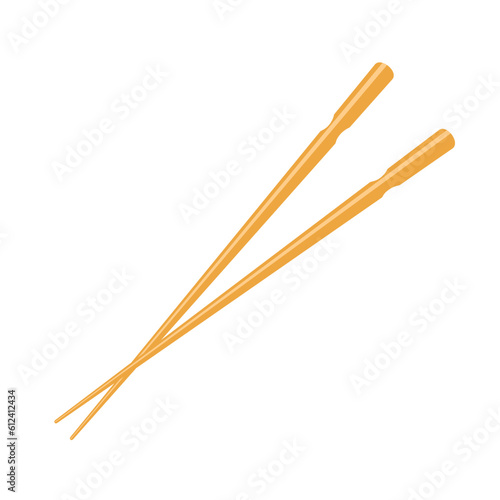 Food chopsticks simple hand drawn vector illustration, wooden traditional Japanese, Chinese, Asian sticks for eating eastern cuisine dishes and sushi, detailed design element