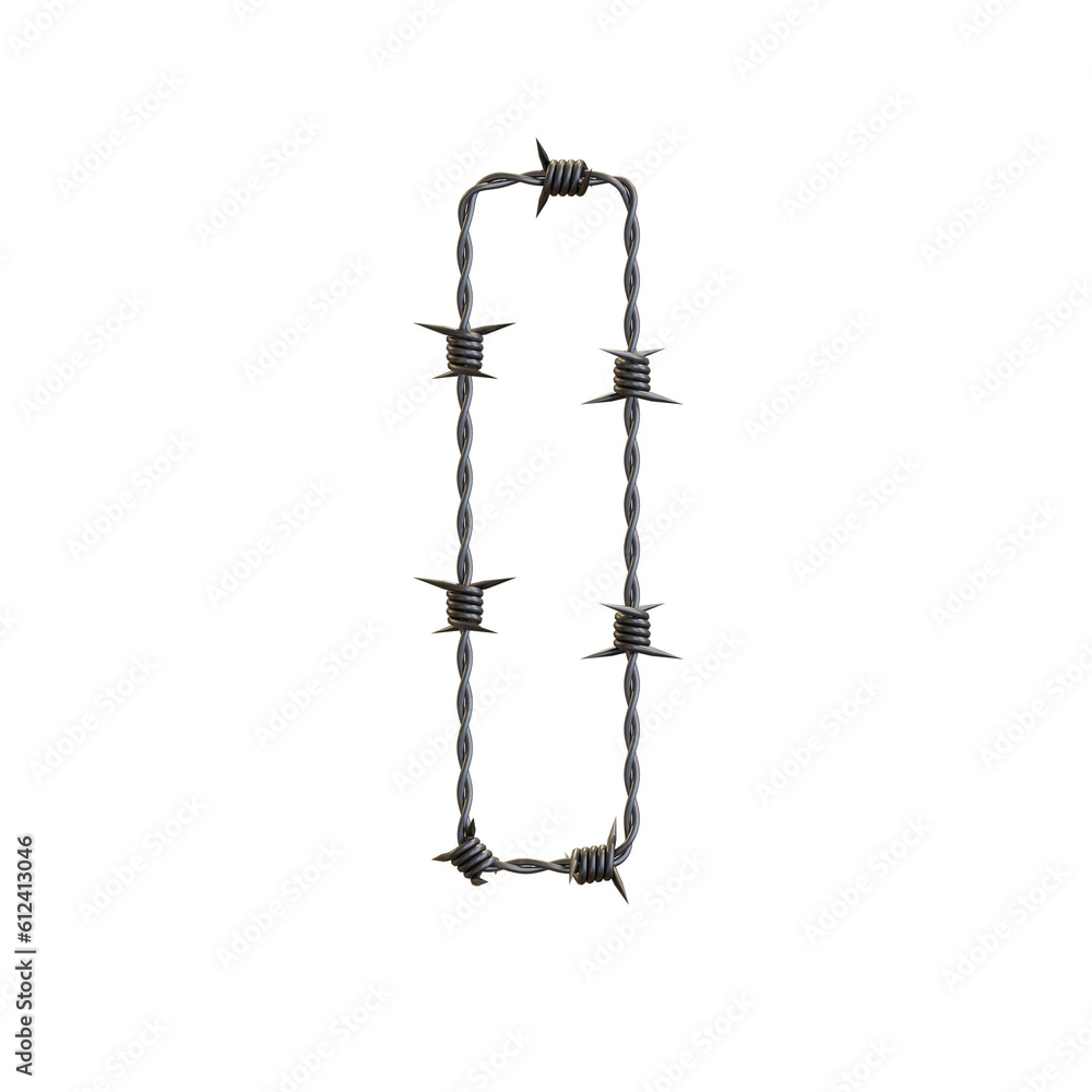 Barbed Wire 3D Alphabet or PNG Letters Barbed Wire 3D Alphabet or PNG Letters