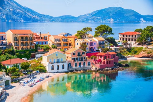 Assos, Greece. Picturesque village nestled on the idyllic Cephalonia