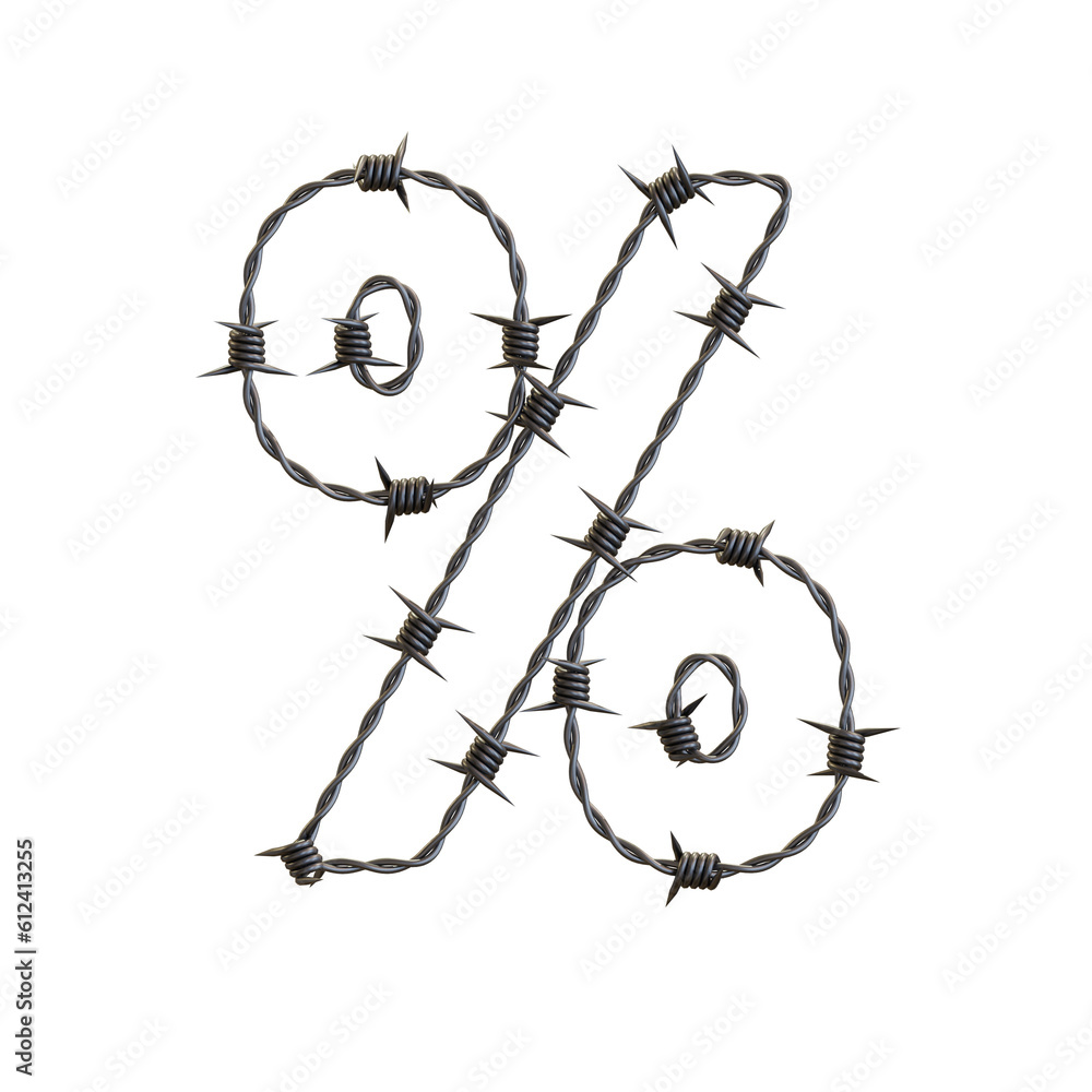 Barbed Wire 3D Alphabet or PNG Letters Barbed Wire 3D Alphabet or PNG Letters
