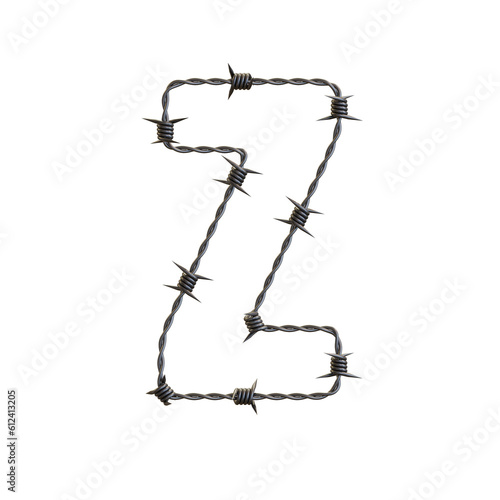 Barbed Wire 3D Alphabet or PNG Letters © deeezy
