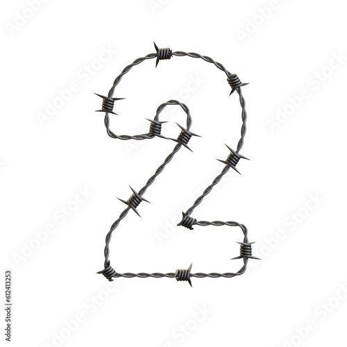 Barbed Wire 3D Alphabet or PNG Letters