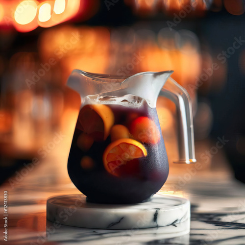 pitcher of super rich and refreshing pink sangria