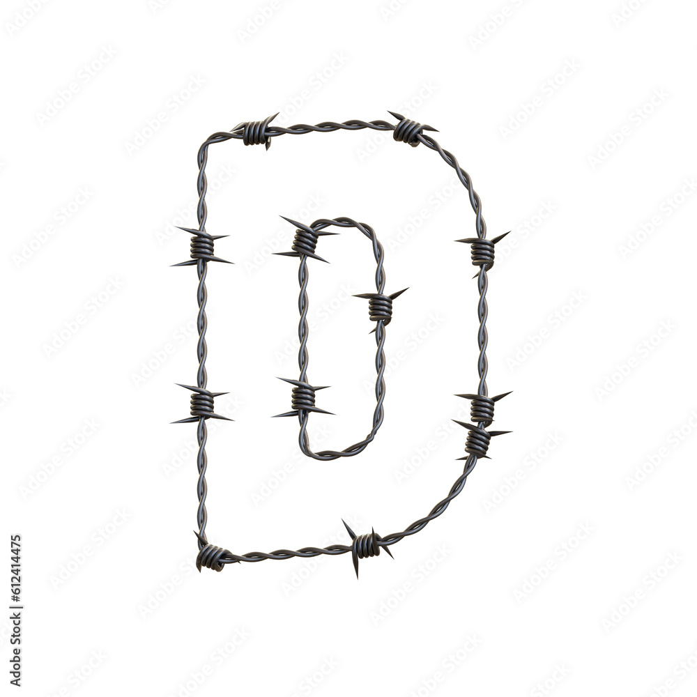 Barbed Wire 3D Alphabet or PNG Letters Barbed Wire 3D Alphabet or PNG Letters