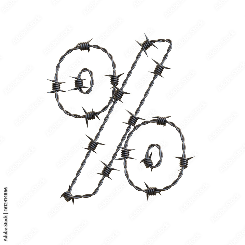 Barbed Wire 3D Alphabet or PNG Letters Barbed Wire 3D Alphabet or PNG Letters