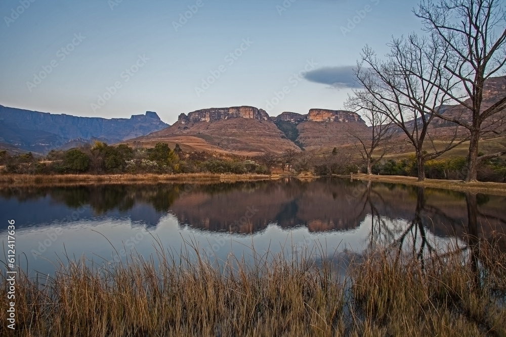 Scenic reflections in a Drakensberg lake 15532 Scenic reflections in a Drakensberg lake 15532