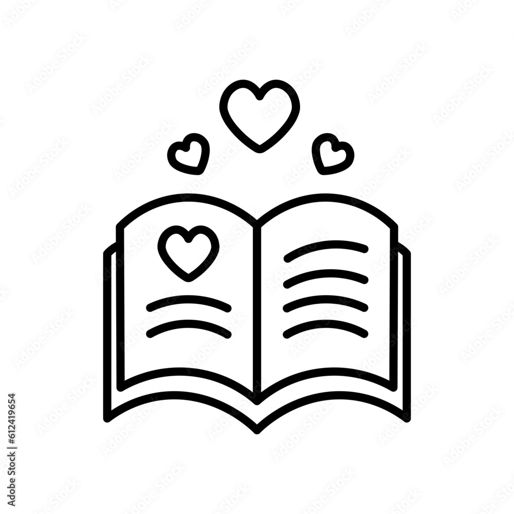 book of love heart icon symbol