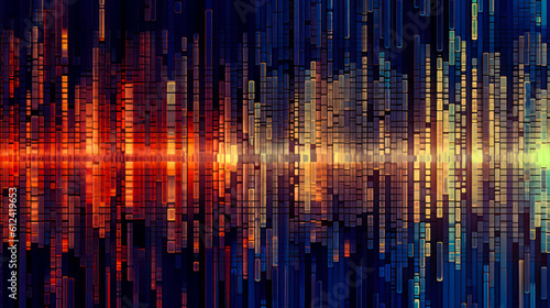 A Digital Tapestry: Exploring the Intricate Interplay of Glitch Art, Abstract Forms, Technological Wonders, and Textural Richness on a Dark Background