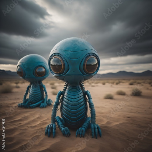 how peacefull aliens look like, first contact ai photo