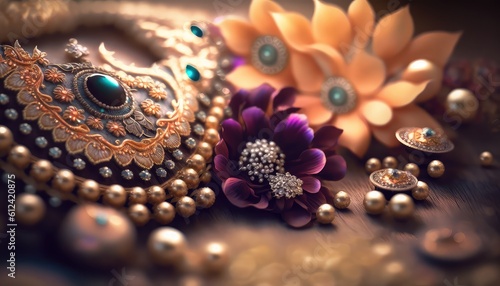 beautiful and royal bridal jewelry wallpaper for traditional touch generative ai