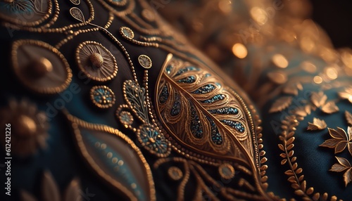 hand crafted islamic wedding fabric wallpaper for bridal fashion generative ai