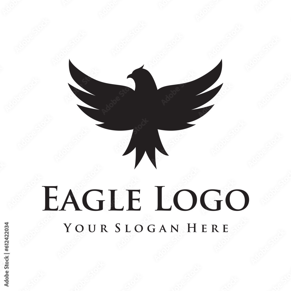 Fototapeta premium Simple eagle bird logo template design with creative idea.Vector illustration.