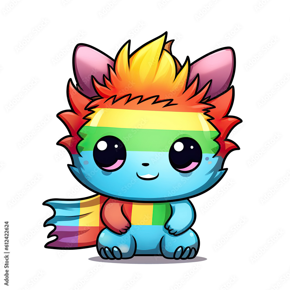 Fototapeta premium LGBTQ Mascot logo. LGBTQIA Mascot for Pride Parade t-shirt, magnets, greeting cards and other promo materials. Generative AI