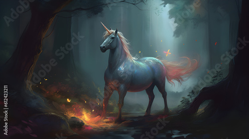 unicorn  realistic unicorn  mystical unicorn - Generative AI
