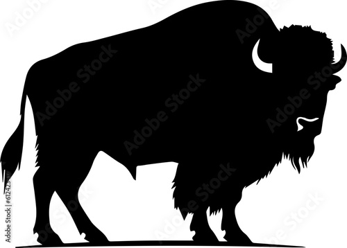 Bison animal silhuette white background images