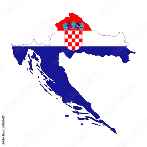 Croatia Flag Map (PNG)