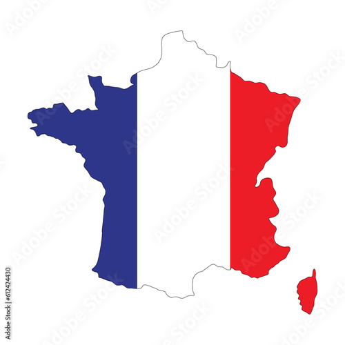 France Flag Map (PNG)