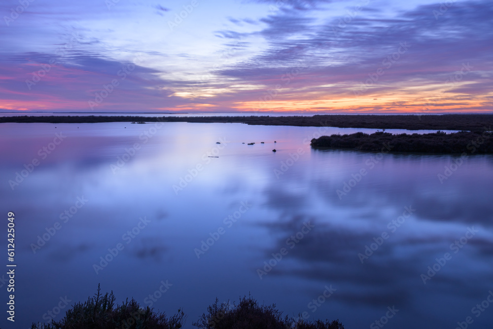 Fototapeta premium Sunrise in the wetlands of the Camargue