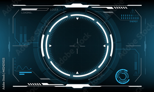 HUD sci-fi interface screen view design virtual reality futuristic technology display vector