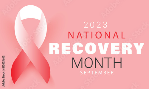 National Recovery month. background, banner, card, poster, template. Vector illustration.